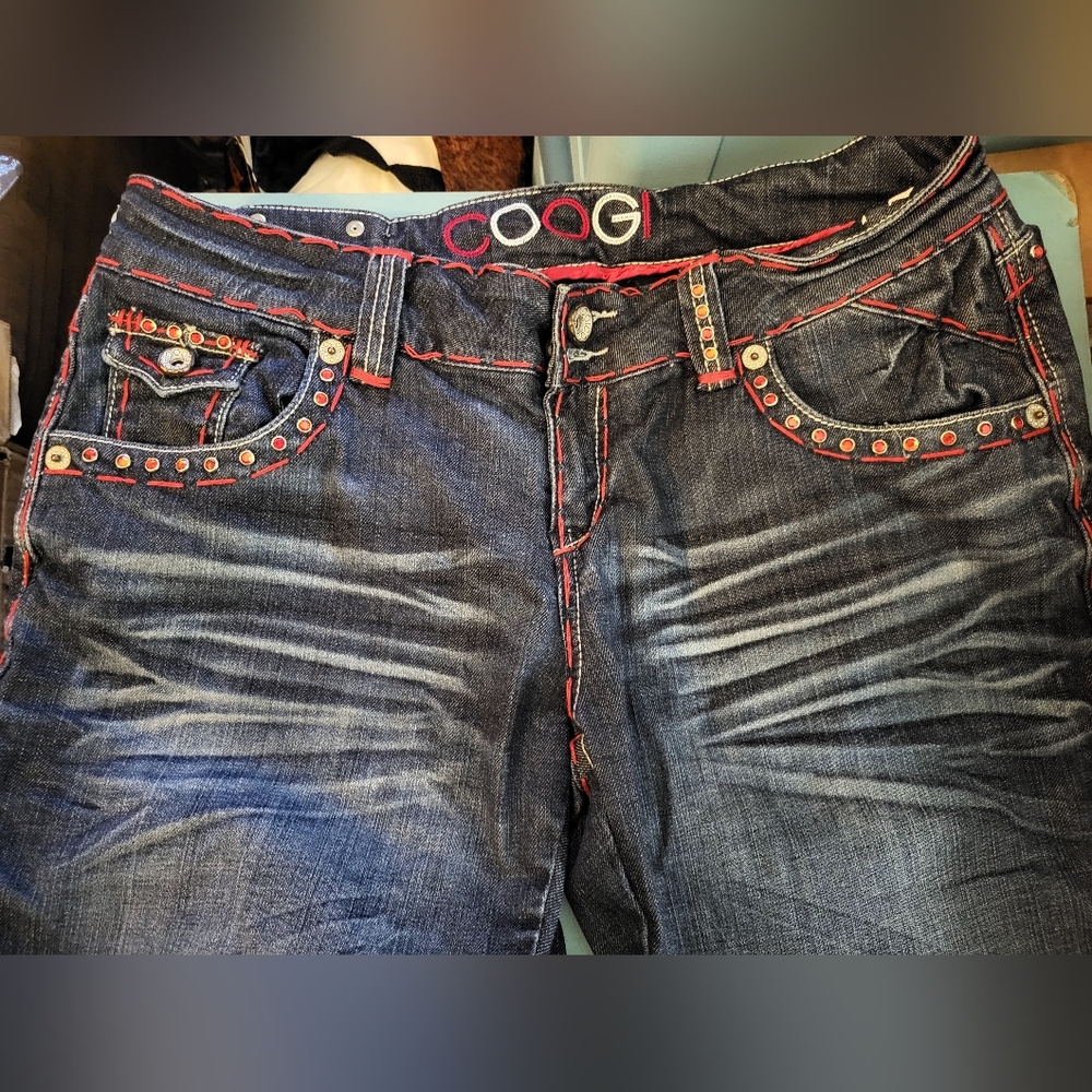 Womens Heavily Embellished Coogi Jeans sz 13/14 x 33.5